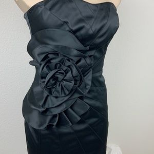 WHBM Satin Strapless Cocktail Dress Sz. 6 Black